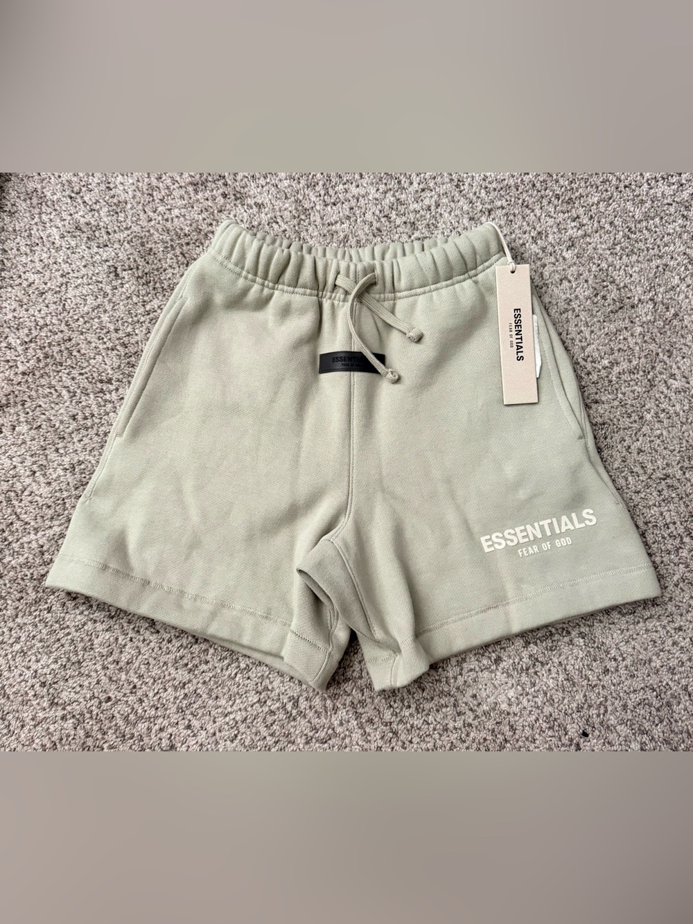 Essentials Fear of God kids fleece shorts NEW Seafoam sz 8 (med/Lrg)